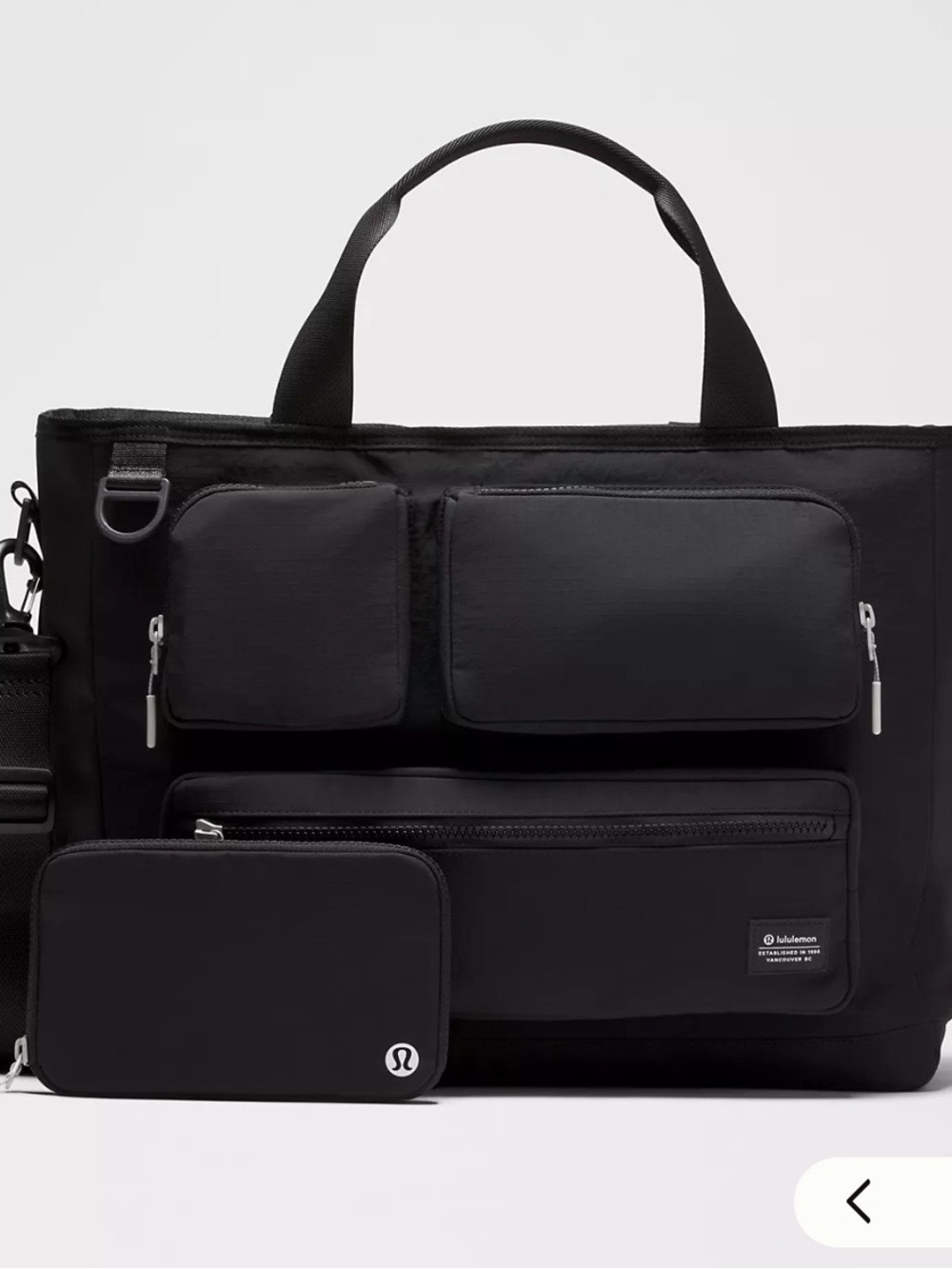 lululemon athletica Men’s Black Utility Tote with Front Pouches